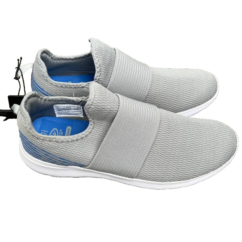 Athletic Works Mens Slip On Memory Foam Sneakers Gray Mesh Size 10 1/2 S000206